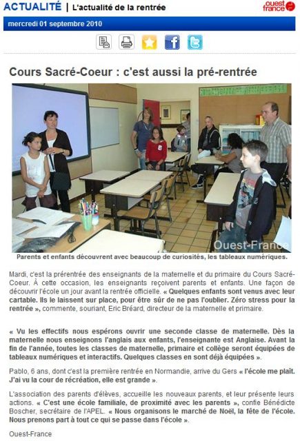 ouest france rentree 2010